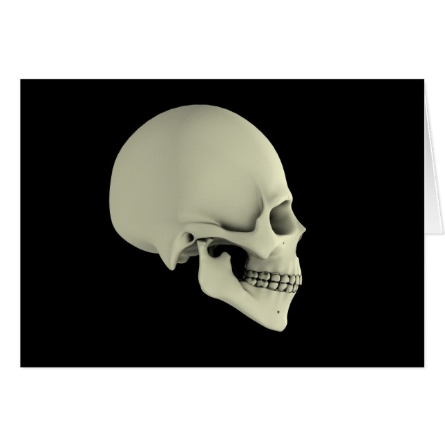 Sidovy över humant skal hälsningskort (Framsidan Horizontal)