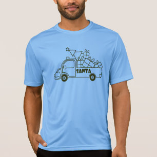 Sidovy över jultomten i lastbil t shirt