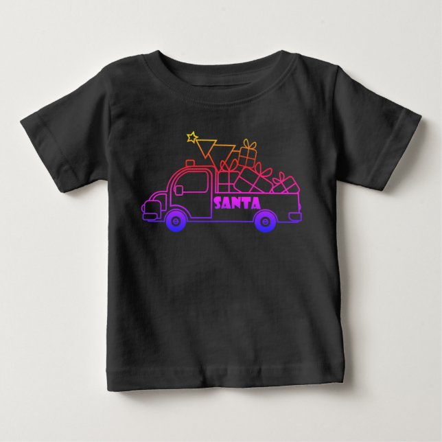 Sidovy över jultomten i lastbil t shirt (Framsida)