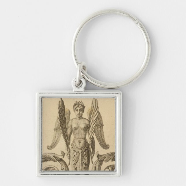 Sidrubrik Atlas Geografisk, Statistisk Fyrkantig Silverfärgad Nyckelring (Framsidan)