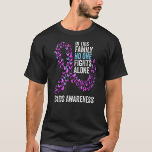 SIDS Awareness Monde Butterflies Rosa and Blue Rib T Shirt