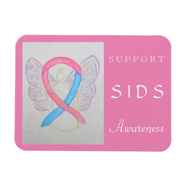 SIDS Awareness Ribbon Angel Anpassningsbar Magnet (Horisontell)