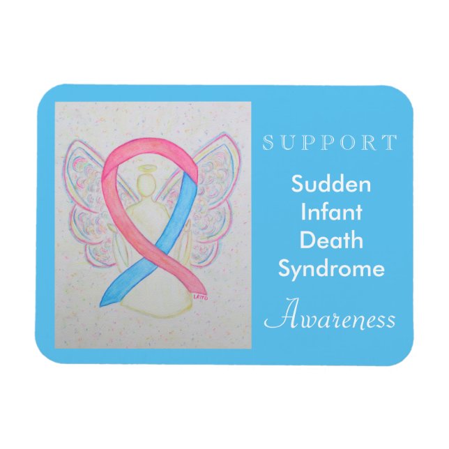 SIDS Awareness Ribbon Angel Anpassningsbar Magnet (Horisontell)