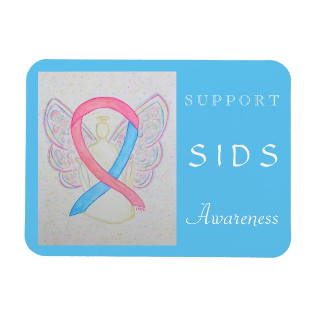 SIDS Awareness Ribbon Angel Anpassningsbar Magnet (Horisontell)