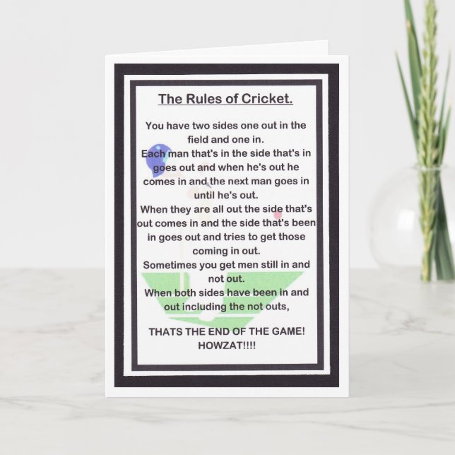SIDSPLITTING LAUGHTER för cricket älskare Kort (Framsida)