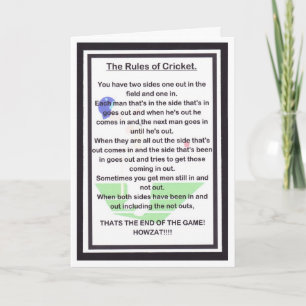SIDSPLITTING LAUGHTER för cricket älskare Kort