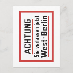 Sie verlassen jetzt Väster-Berlin, Tyskland skylt Vykort