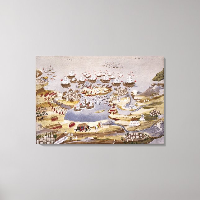 Siege and Naval Battle, plate 13 från Pictorial H Canvastryck (Framsida)