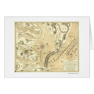 Siege av den Yorktown kartan 1781 Hälsningskort