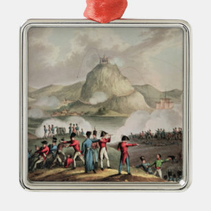 Siege av San Sebastian som inristas av Thomas Julgransprydnad Metall