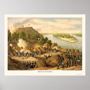 Siege av Vicksburg av Kurz och Allison 1863 Poster