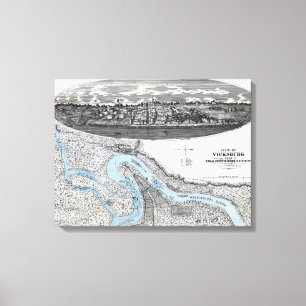 Siege av Vicksburg - panorama- karta 2 för Canvastryck
