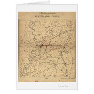 Siege av Vicksburg - panorama- karta 2 för Hälsningskort
