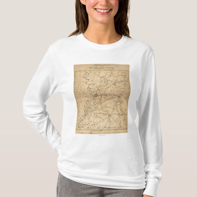 Siege av Vicksburg - panorama- karta 2 för T-shirt (Framsida)