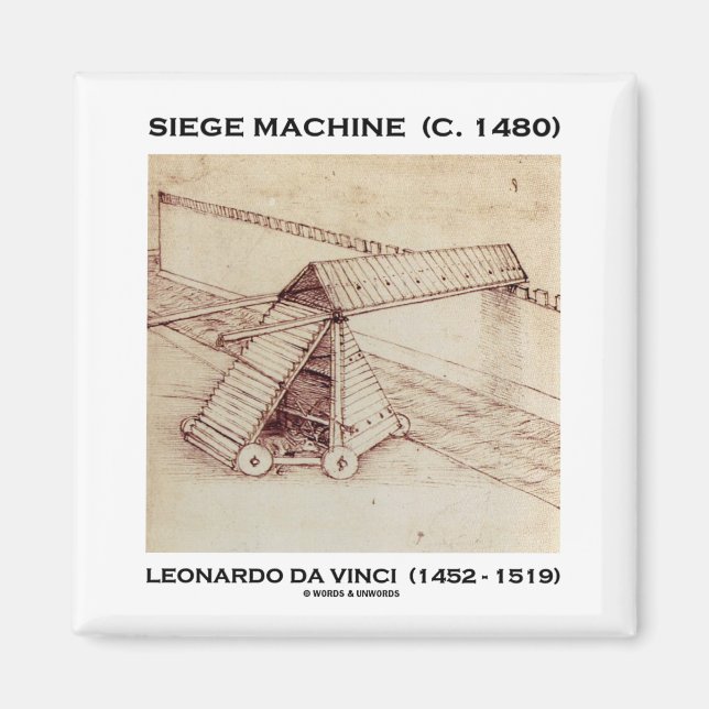 Siege Maskin (C. 1480) Leonardo da Vinci Magnet (Framsidan)