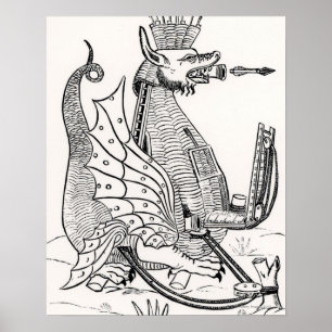 Siegemotorn formar in av en drake poster