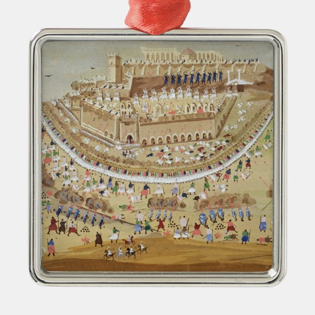 Siegen av Athens i 1827, från det bildmässiga högt Julgransprydnad Metall (Framsidan)