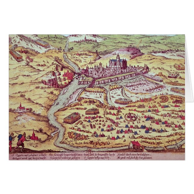 Siegen av St. Quentin, 27th Juli 1557 Hälsningskort (Framsidan Horizontal)