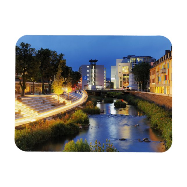 Siegen Siegufer zur blauen Stunde Magnet (Horisontell)