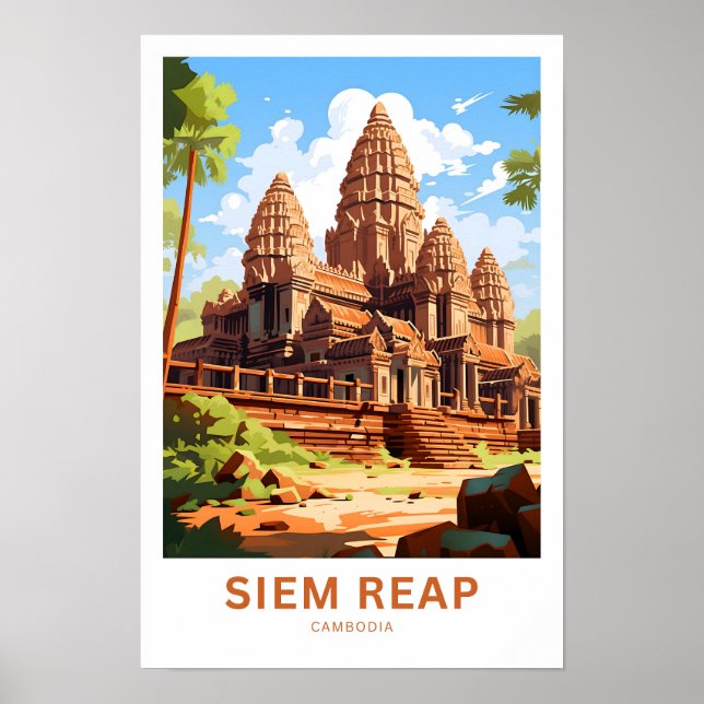 Siem Rap Kambodja Travel Skriv ut Poster (Framsidan)
