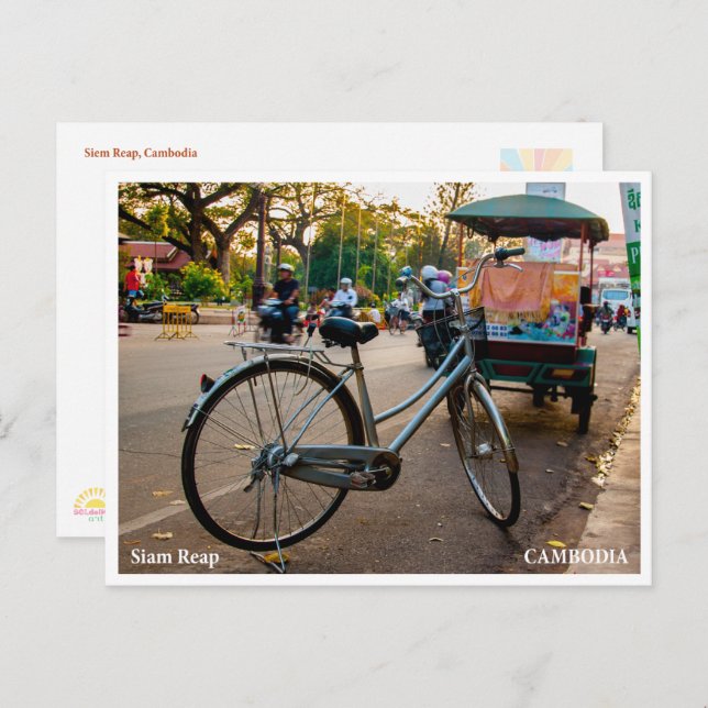 Siem Reap Bicycle Street – Travel Postcard Helg Vykort (Fram/baksida)