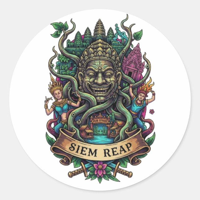 SIEM REAP RUNT KLISTERMÄRKE (Framsida)