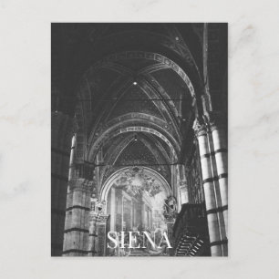 Siena Cathedral Inside Italien BW Vykort