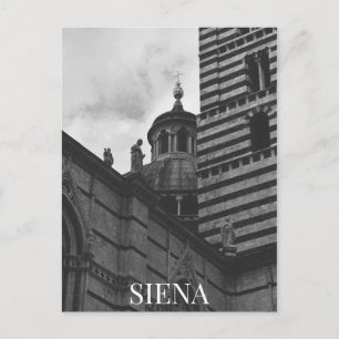 Siena Cathedral Italien Dome BW Vykort
