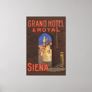 Siena Grand Royal Hotel Vintage Italienska Travel  Canvastryck