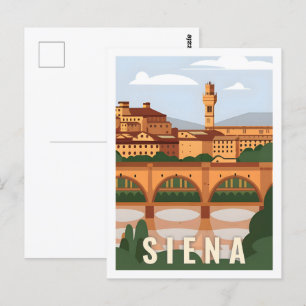 Siena Italien Berömd Travel Ställe Vykort