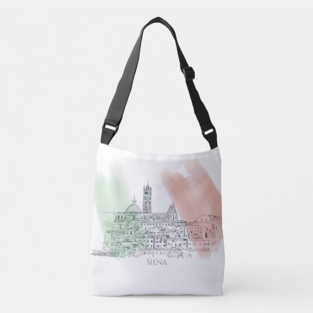 Siena Italien Italienska Flagga Pen och Bläck Teck Axelväska (Framsida)