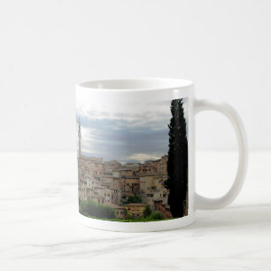 Siena italien, torn av stadshuset på vänstersida kaffemugg