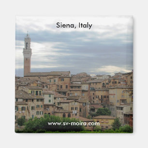 Siena italien, torn av stadshuset på vänstersida magnet