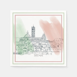 Siena Italien Torn Dome och Färg i Italien Pappersservett
