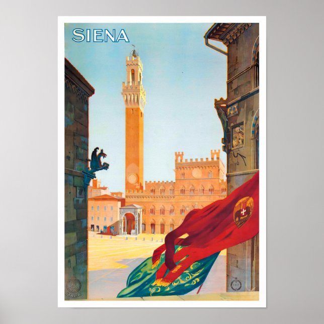Siena Italien vintage resor Poster (Framsidan)