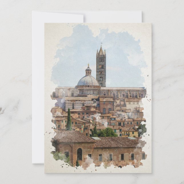 Siena Italien Watercolor Art (Framsida)