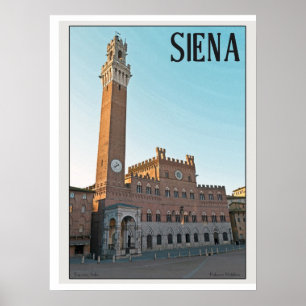 Siena Palazzo Pubblico morgon Poster