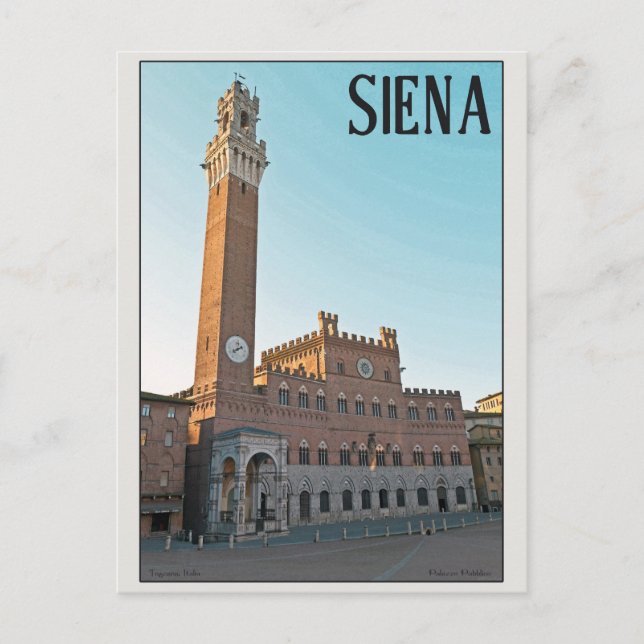 Siena - Palazzo Pubblico Morgon Vykort (Framsida)