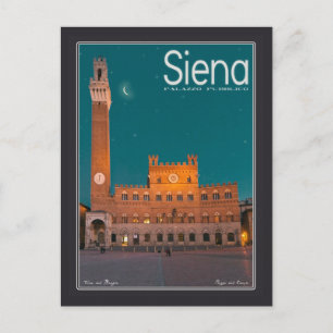 Siena - Palazzo Pubblico Night Vykort