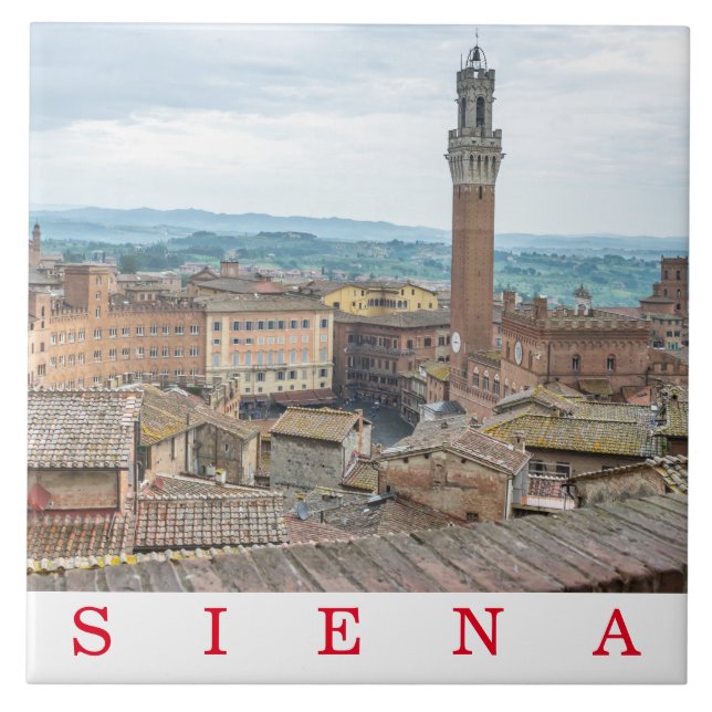 Siena Piazza del Campo visar keramiskt plattor Kakelplatta (Framsidan)