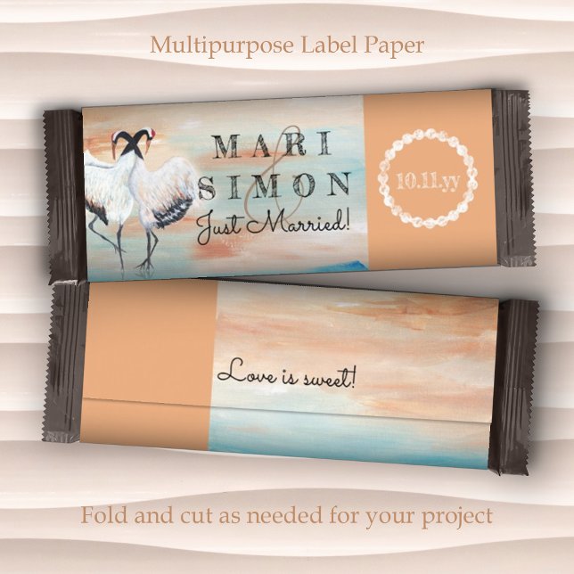 Sienna Beige Asian Bröllop Candy Pub Wrapper (sienna beige clay terracotta wedding personalized chocolate candy bars wrappers labels couples names)