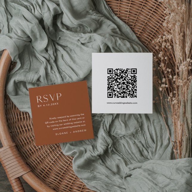 SIENNA Bohemsk RSVP-kort, QR-kod infogningsbar Tilläggskort (Skapare uppladdad)