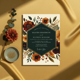 Sienna Botanisk Whimsy Bröllop Inbjudningar