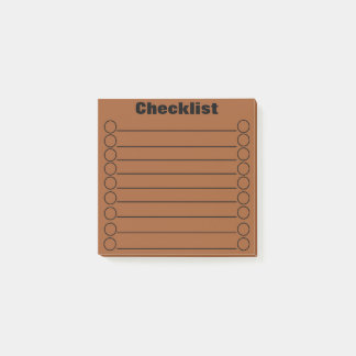 Sienna Brown Checklist Post-it® Notes 3" x 3" Post-it Block