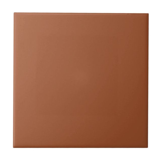 Sienna Brown Solid Färg | Klassisk Elegant Kakelplatta (Framsidan)