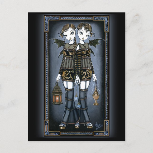 "Sienna & Celeste" vykort för dubbla Älvor (Framsida)