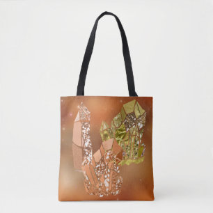 Sienna Coral & Guld Faux Glitter Crystals Tygkasse