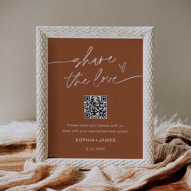 SIENNA Dela Kärleken Bröllopsfoto QR-kod Poster (Skapare uppladdad)