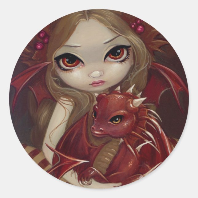 "Sienna Dragonling"-märke Runt Klistermärke (Framsida)