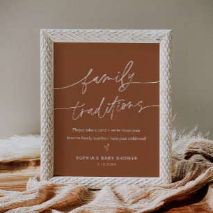 SIENNA Familjetraditioner Baby Shower-skylt Poster